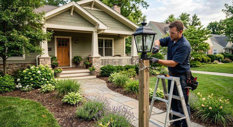 Outdoor Lamp Installation in Kansas City, KS